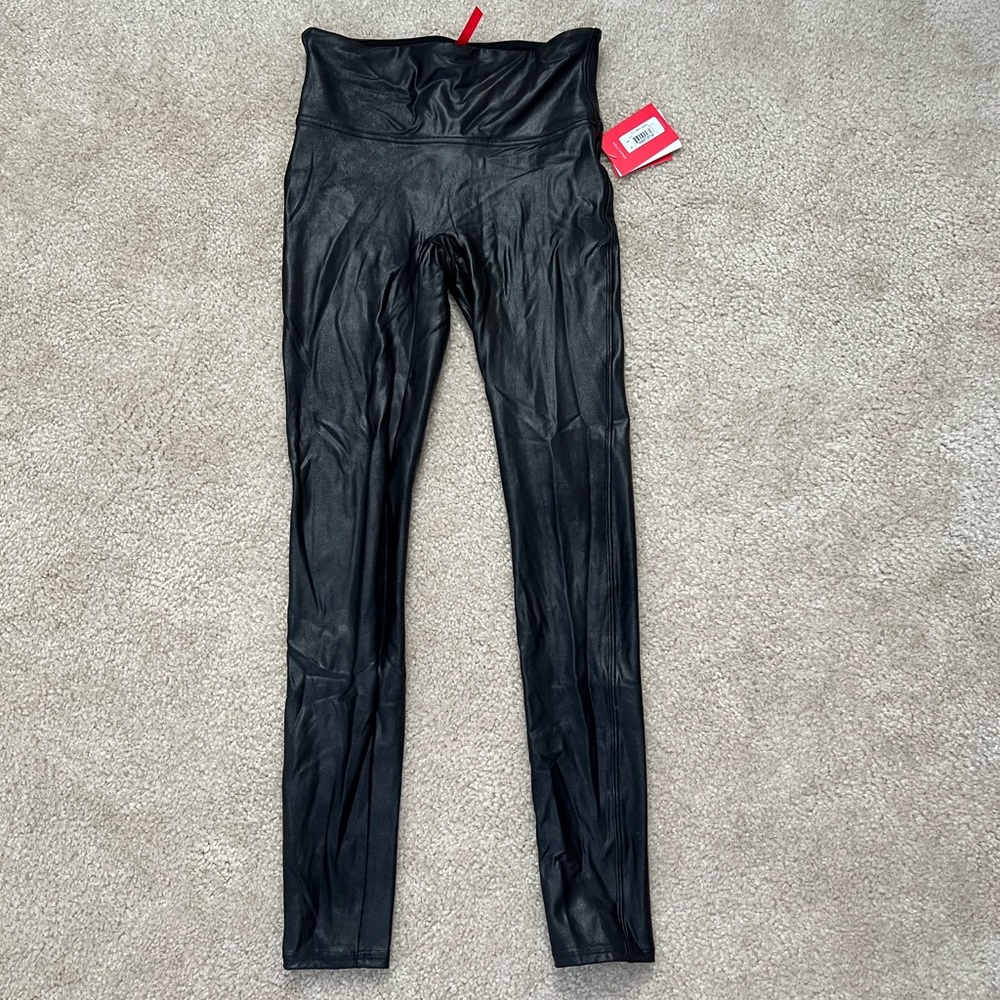 Spanx Faux Leather Leggings Black Size Small
